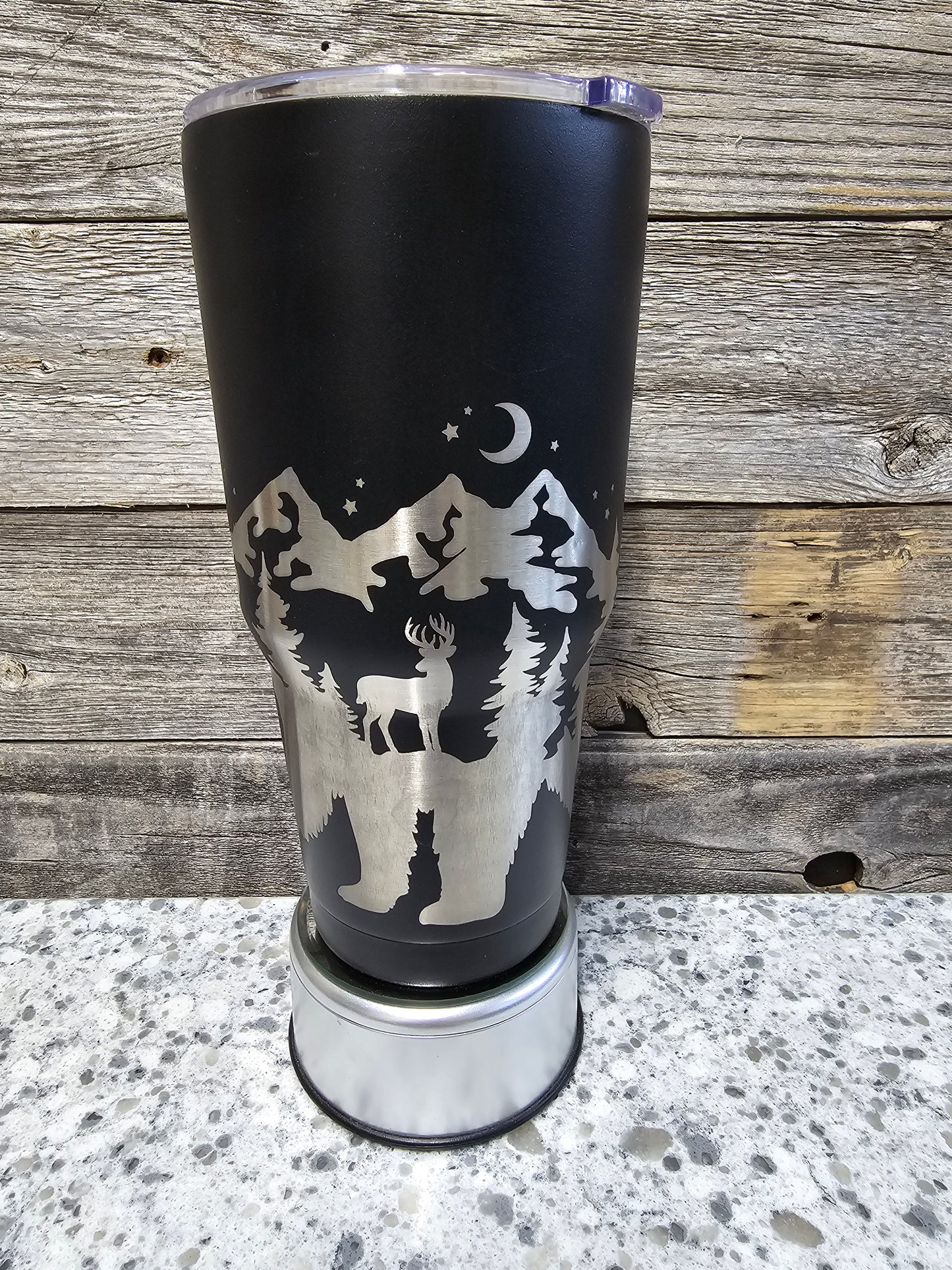 Bear Scene Laser Etched 30oz Tumblr