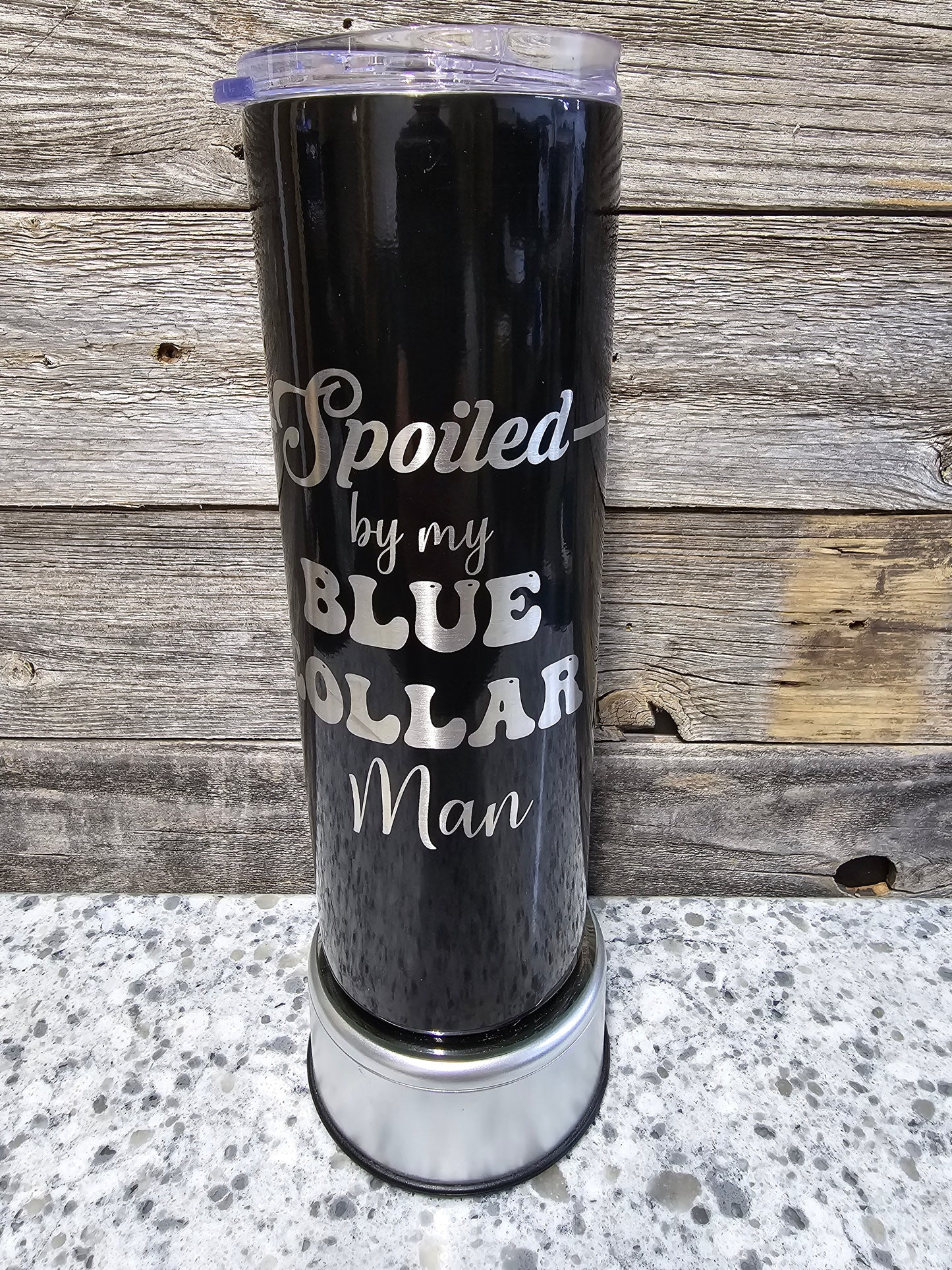 Spoiled Blue Collar Laser Etched 20oz Tumblr