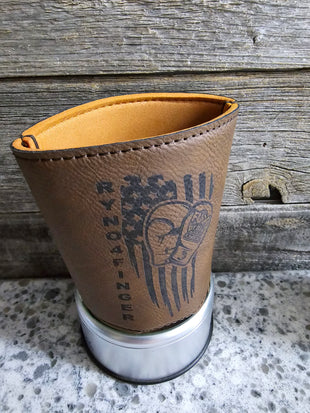 Leather Can Koozie F*ck Brain Cancer