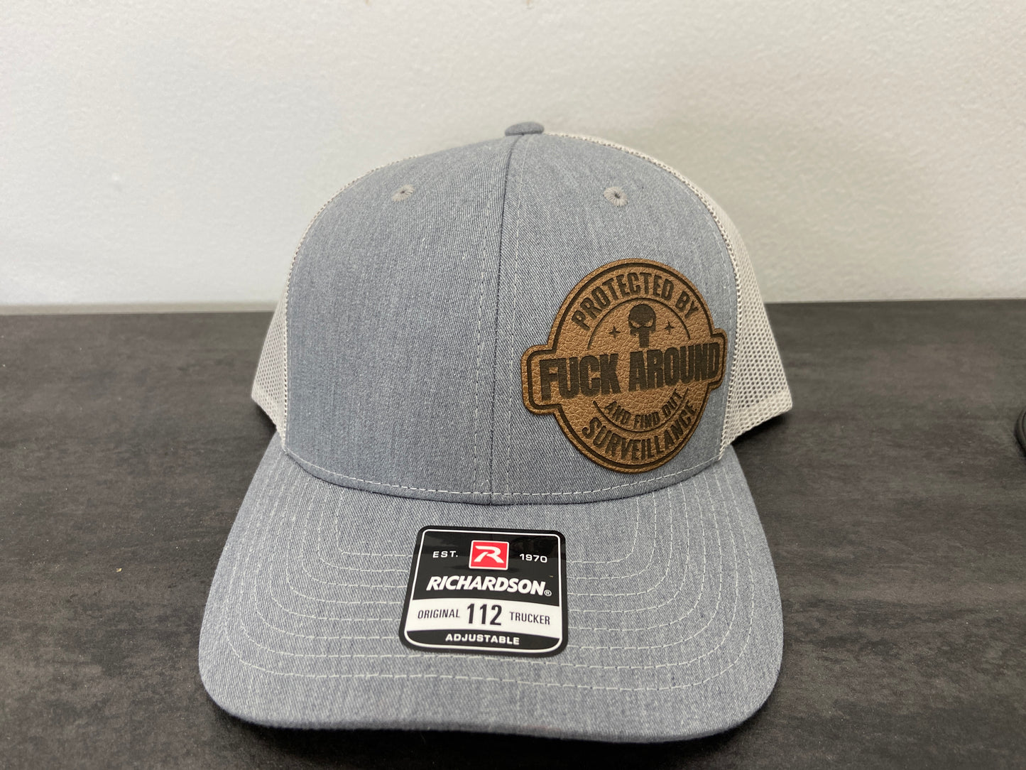 Richardson Gray/Light Gray hat "Protected by FAFO"