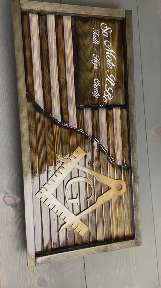 Made To Order custom wooden Masonic Flag